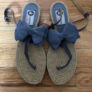 Lanvin Women's Sandals with Blue Bow
